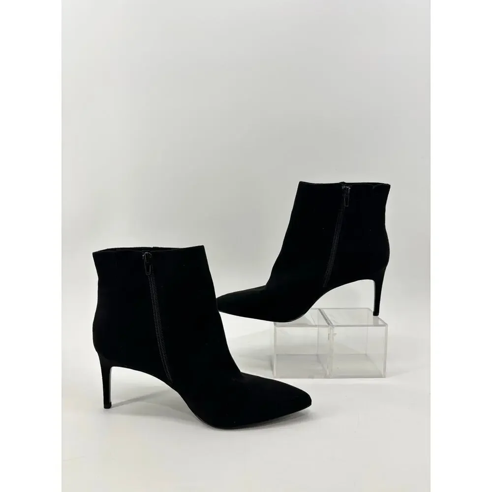 White House Black Market Size 9M Womens Black Booties Rhinestone Accents